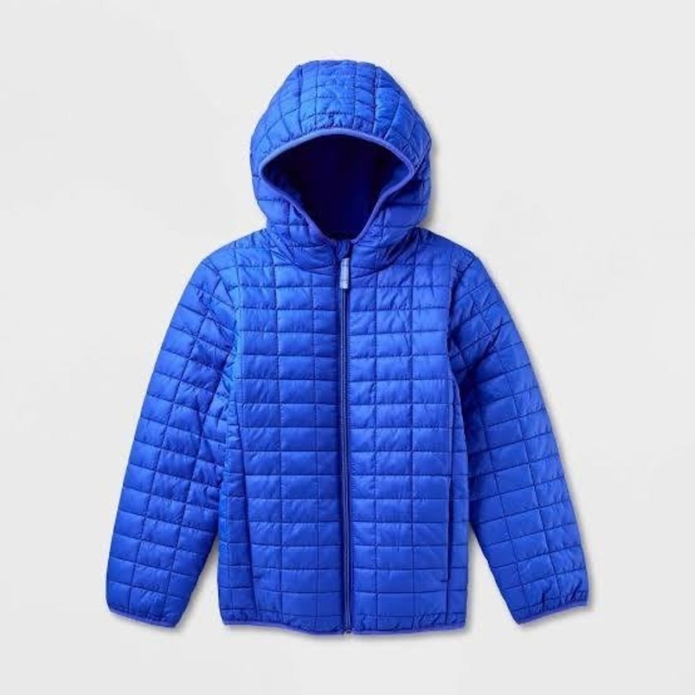 Cat & Jack Toddler Boys Blue Hooded‎ Puffer Jacket Water Resistant 18M NWT